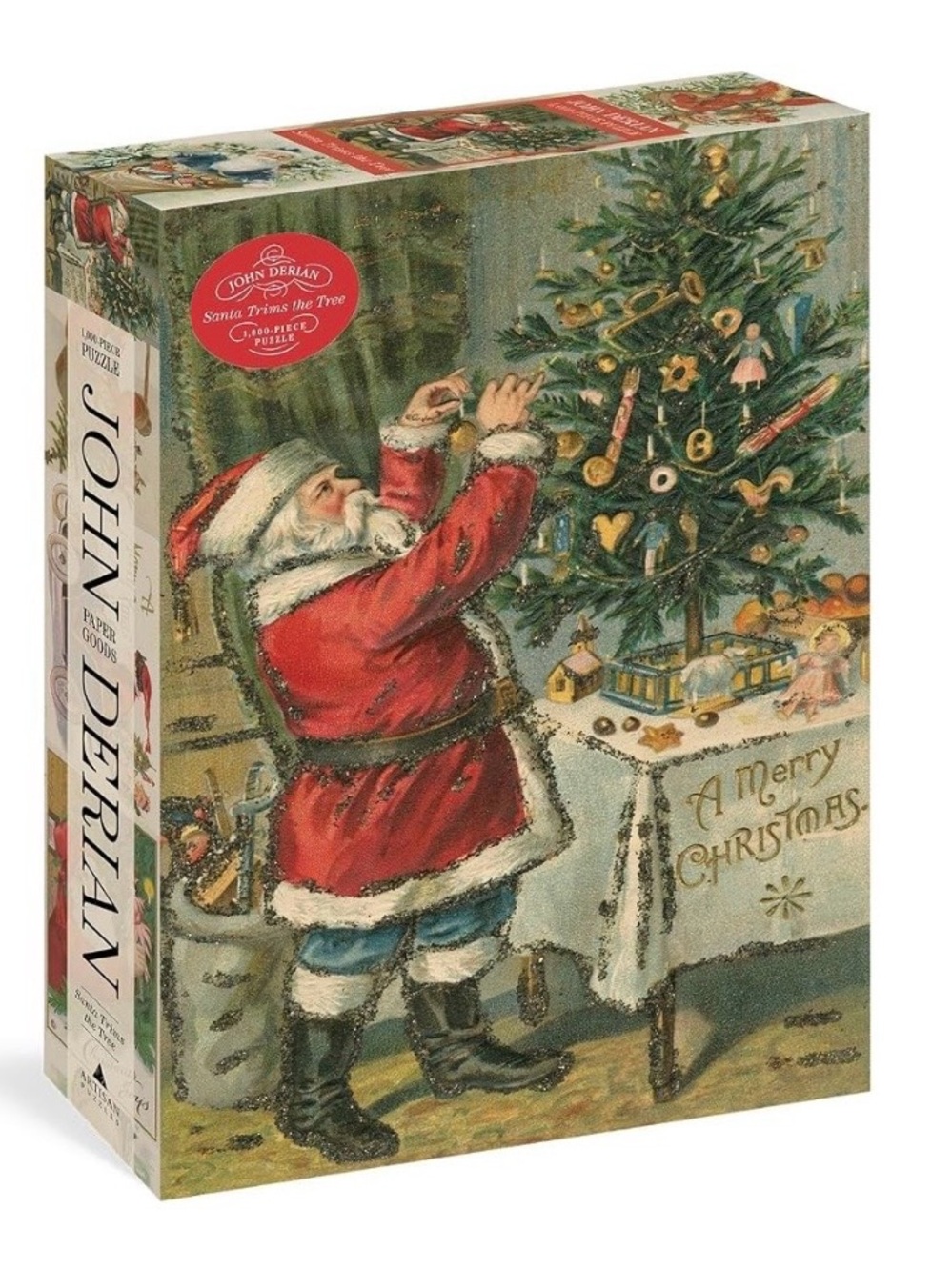 John Derian Paper Goods: Santa Trims the Tree 1,000-Piece Puzzle